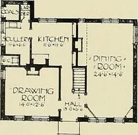 An illustration from The book of the exhibition of houses and cottages, Romford garden suburb, Gidea Park (1911)