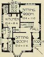 An illustration from The book of the exhibition of houses and cottages, Romford garden suburb, Gidea Park (1911)