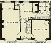 An illustration from The book of the exhibition of houses and cottages, Romford garden suburb, Gidea Park (1911)