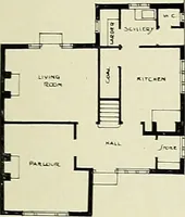 An illustration from The book of the exhibition of houses and cottages, Romford garden suburb, Gidea Park (1911)