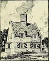 An illustration from The book of the exhibition of houses and cottages, Romford garden suburb, Gidea Park (1911)