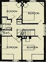 An illustration from The book of the exhibition of houses and cottages, Romford garden suburb, Gidea Park (1911)