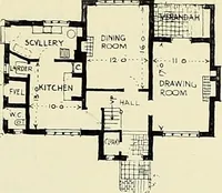 An illustration from The book of the exhibition of houses and cottages, Romford garden suburb, Gidea Park (1911)