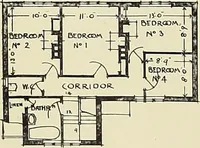 An illustration from The book of the exhibition of houses and cottages, Romford garden suburb, Gidea Park (1911)