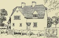 An illustration from The book of the exhibition of houses and cottages, Romford garden suburb, Gidea Park (1911)