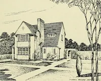 An illustration from The book of the exhibition of houses and cottages, Romford garden suburb, Gidea Park (1911)