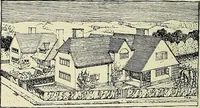 An illustration from The book of the exhibition of houses and cottages, Romford garden suburb, Gidea Park (1911)