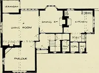 An illustration from The book of the exhibition of houses and cottages, Romford garden suburb, Gidea Park (1911)