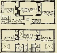 An illustration from The book of the exhibition of houses and cottages, Romford garden suburb, Gidea Park (1911)