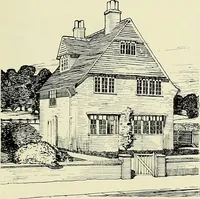An illustration from The book of the exhibition of houses and cottages, Romford garden suburb, Gidea Park (1911)
