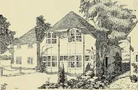 An illustration from The book of the exhibition of houses and cottages, Romford garden suburb, Gidea Park (1911)