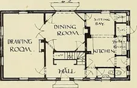 An illustration from The book of the exhibition of houses and cottages, Romford garden suburb, Gidea Park (1911)