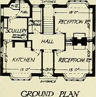 An illustration from The book of the exhibition of houses and cottages, Romford garden suburb, Gidea Park (1911)