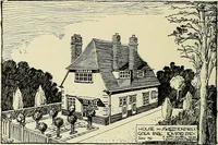 An illustration from The book of the exhibition of houses and cottages, Romford garden suburb, Gidea Park (1911)