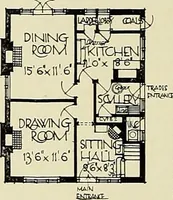 An illustration from The book of the exhibition of houses and cottages, Romford garden suburb, Gidea Park (1911)