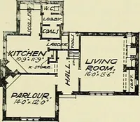 An illustration from The book of the exhibition of houses and cottages, Romford garden suburb, Gidea Park (1911)