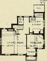 An illustration from The book of the exhibition of houses and cottages, Romford garden suburb, Gidea Park (1911)