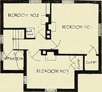An illustration from The book of the exhibition of houses and cottages, Romford garden suburb, Gidea Park (1911)