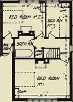 An illustration from The book of the exhibition of houses and cottages, Romford garden suburb, Gidea Park (1911)