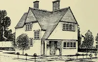 An illustration from The book of the exhibition of houses and cottages, Romford garden suburb, Gidea Park (1911)