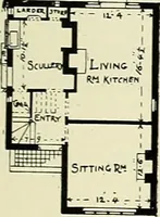An illustration from The book of the exhibition of houses and cottages, Romford garden suburb, Gidea Park (1911)
