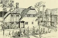 An illustration from The book of the exhibition of houses and cottages, Romford garden suburb, Gidea Park (1911)