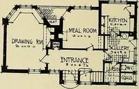 An illustration from The book of the exhibition of houses and cottages, Romford garden suburb, Gidea Park (1911)