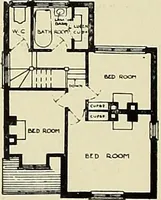 An illustration from The book of the exhibition of houses and cottages, Romford garden suburb, Gidea Park (1911)