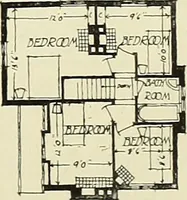 An illustration from The book of the exhibition of houses and cottages, Romford garden suburb, Gidea Park (1911)