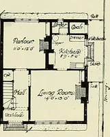 An illustration from The book of the exhibition of houses and cottages, Romford garden suburb, Gidea Park (1911)