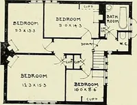 An illustration from The book of the exhibition of houses and cottages, Romford garden suburb, Gidea Park (1911)