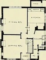 An illustration from The book of the exhibition of houses and cottages, Romford garden suburb, Gidea Park (1911)