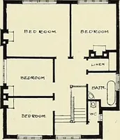 An illustration from The book of the exhibition of houses and cottages, Romford garden suburb, Gidea Park (1911)