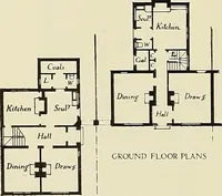 An illustration from The book of the exhibition of houses and cottages, Romford garden suburb, Gidea Park (1911)
