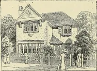 An illustration from The book of the exhibition of houses and cottages, Romford garden suburb, Gidea Park (1911)