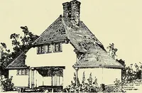 An illustration from The book of the exhibition of houses and cottages, Romford garden suburb, Gidea Park (1911)