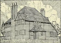 An illustration from The book of the exhibition of houses and cottages, Romford garden suburb, Gidea Park (1911)
