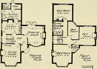 An illustration from The book of the exhibition of houses and cottages, Romford garden suburb, Gidea Park (1911)