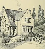 An illustration from The book of the exhibition of houses and cottages, Romford garden suburb, Gidea Park (1911)