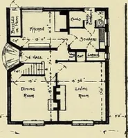 An illustration from The book of the exhibition of houses and cottages, Romford garden suburb, Gidea Park (1911)