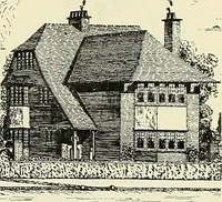 An illustration from The book of the exhibition of houses and cottages, Romford garden suburb, Gidea Park (1911)