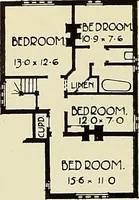 An illustration from The book of the exhibition of houses and cottages, Romford garden suburb, Gidea Park (1911)