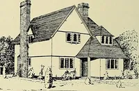 An illustration from The book of the exhibition of houses and cottages, Romford garden suburb, Gidea Park (1911)