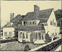 An illustration from The book of the exhibition of houses and cottages, Romford garden suburb, Gidea Park (1911)