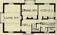 An illustration from The book of the exhibition of houses and cottages, Romford garden suburb, Gidea Park (1911)