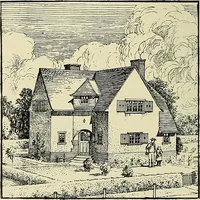 An illustration from The book of the exhibition of houses and cottages, Romford garden suburb, Gidea Park (1911)