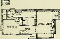 An illustration from The book of the exhibition of houses and cottages, Romford garden suburb, Gidea Park (1911)