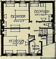 An illustration from The book of the exhibition of houses and cottages, Romford garden suburb, Gidea Park (1911)
