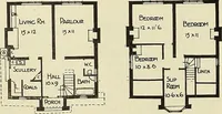 An illustration from The book of the exhibition of houses and cottages, Romford garden suburb, Gidea Park (1911)