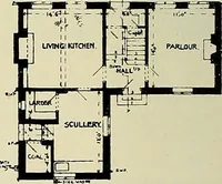 An illustration from The book of the exhibition of houses and cottages, Romford garden suburb, Gidea Park (1911)